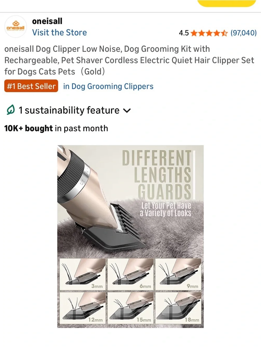 Oneisall Professional Pet Electric Clipper - White Box